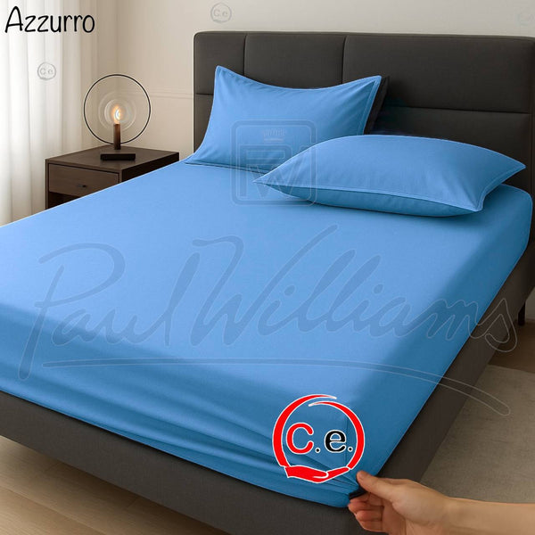 Lenzuola Sotto con Angoli PaulWilliams - 3 Misure + Federe - 12 Colori