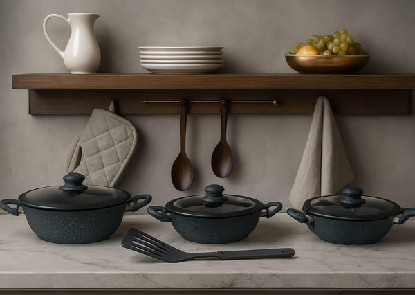 Tris Tegame Bavaria in Pietra Lavica - 3 Colori