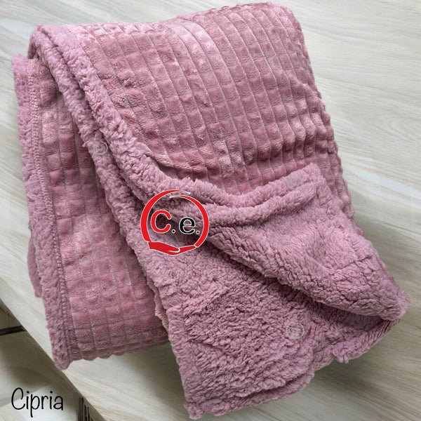 Plaid Matrimoniale con pelliccia  - 6 Colori